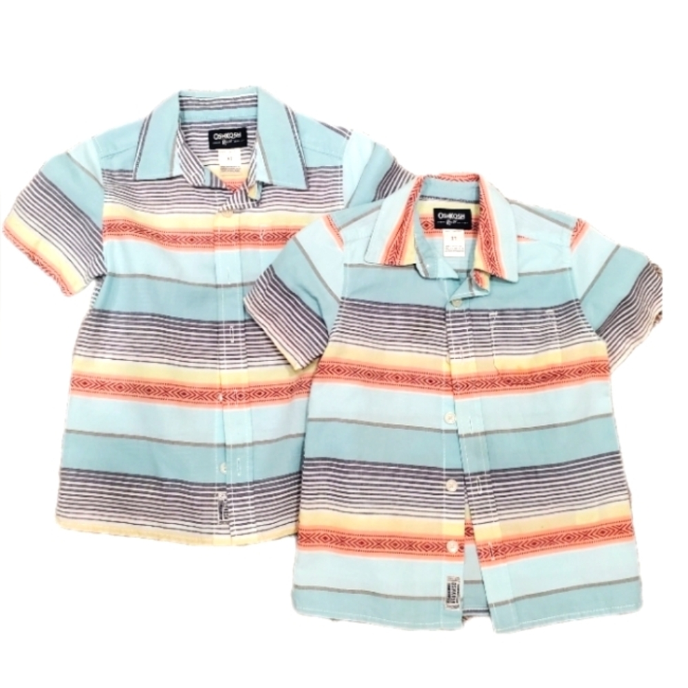 Toddler Oshkosh Aztec button short sleeve shirts.